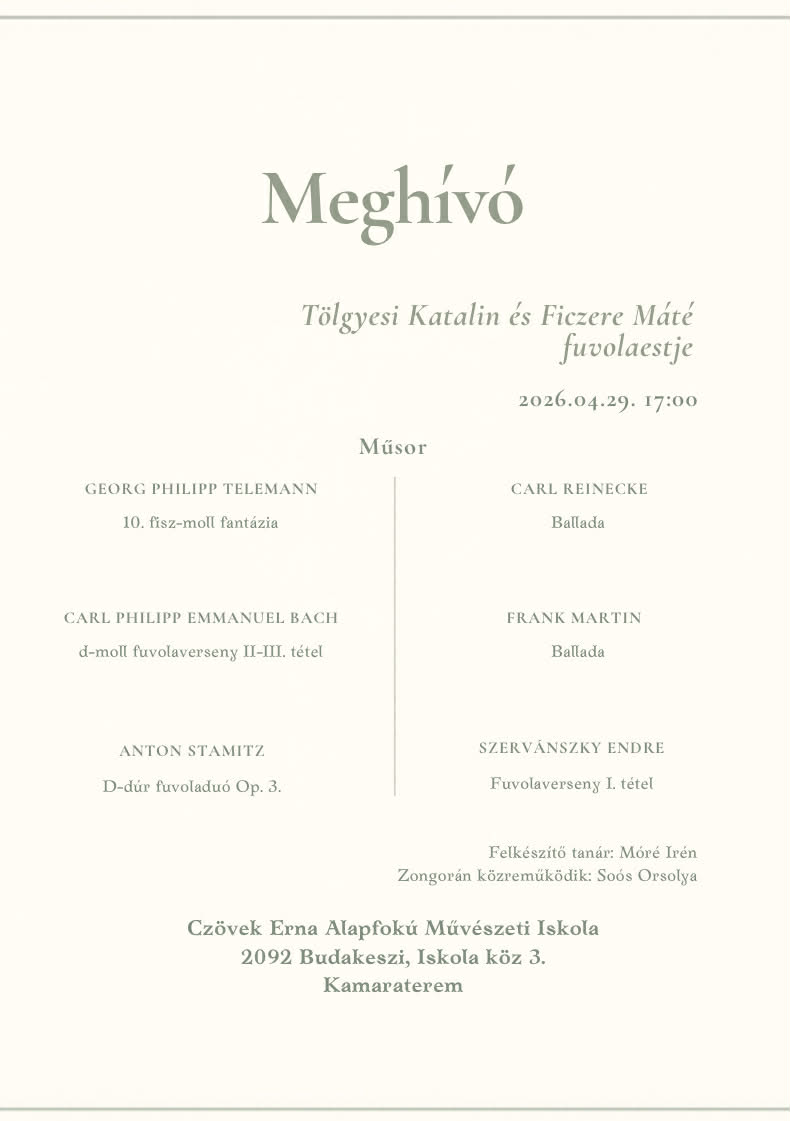 Meghívó fuvolaestre